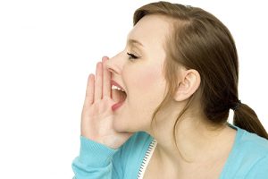 Young woman shouting
